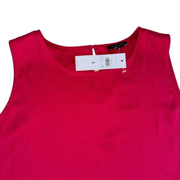 NWT ANN TAYLOR Red Ruffle Tank tunic Size S - Picture 3 of 5
